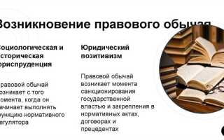 Правовой обычай как источник права