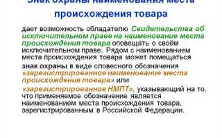 Что такое наименование места происхождения товара