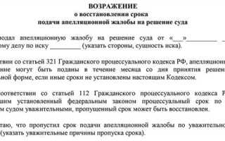 Что написать в ходатайстве о восстановлении пропущенного срока на обжалование постановления