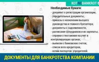 Какие документы нужны для банкротства юридического лица