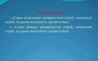 Что такое развернутый строй отделения
