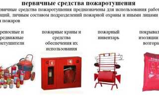 Где хранят первичные средства пожаротушения