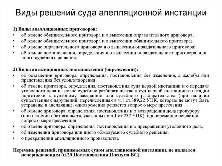 Апелляционная инстанция рассматривает только те судебные акты, которые прямо указаны в процессуальном законодательстве. В гражданском процессе это, как правило, решения суда первой инстанции, вступившие в законную силу лишь частично, либо подлежащие обжалованию до их вступления. В арбитражном процессе перечень включает решения, вынесенные по итогам рассмотрения дела по существу, а также отдельные определения, влияющие на ход и исход спора.