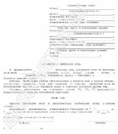 Оценка соответствия признания иска закону
