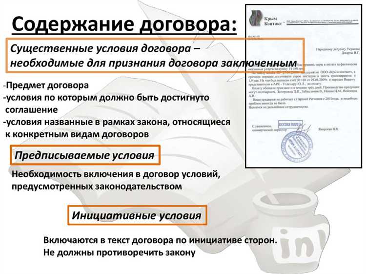 Влияние условий договора на порядок исполнения обязательств