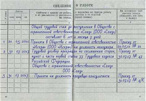 Порядок заполнения документов при выдаче трудовой книжки на руки