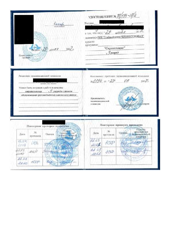 Удостоверение стропальщика срок действия на сколько выдается