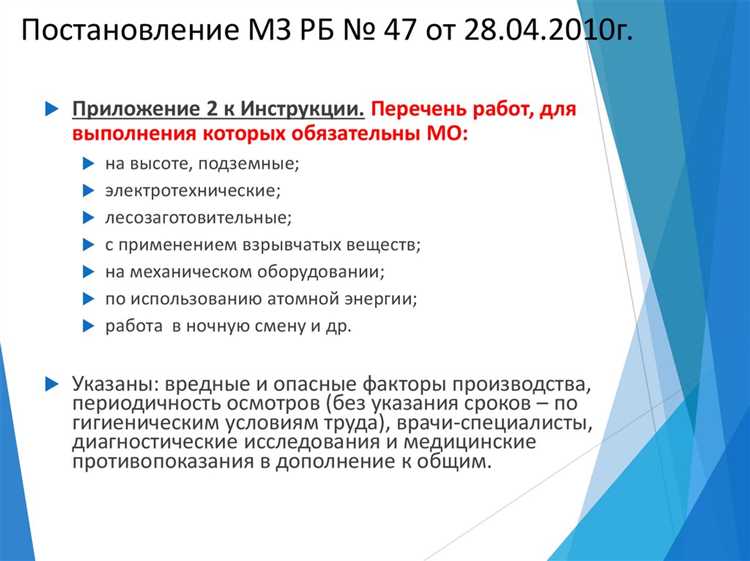 Определение влияния противопоказаний на рабочие обязанности