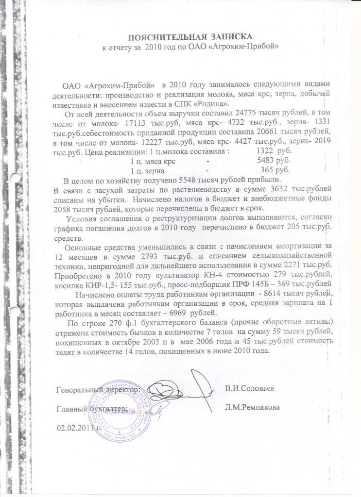 Обязательные разделы пояснительной записки