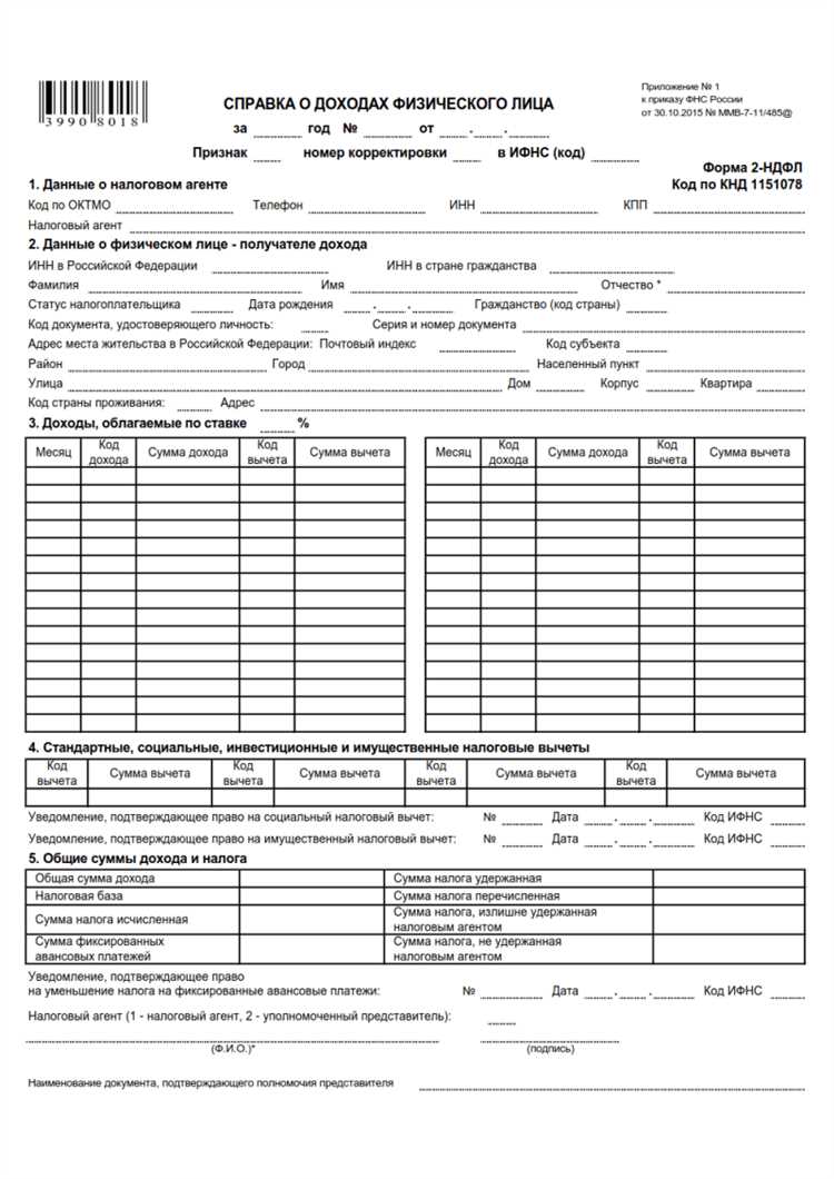 Информация о сумме удержанного НДФЛ