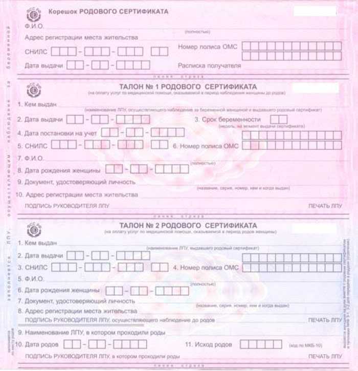 Какие документы необходимы для получения родового сертификата