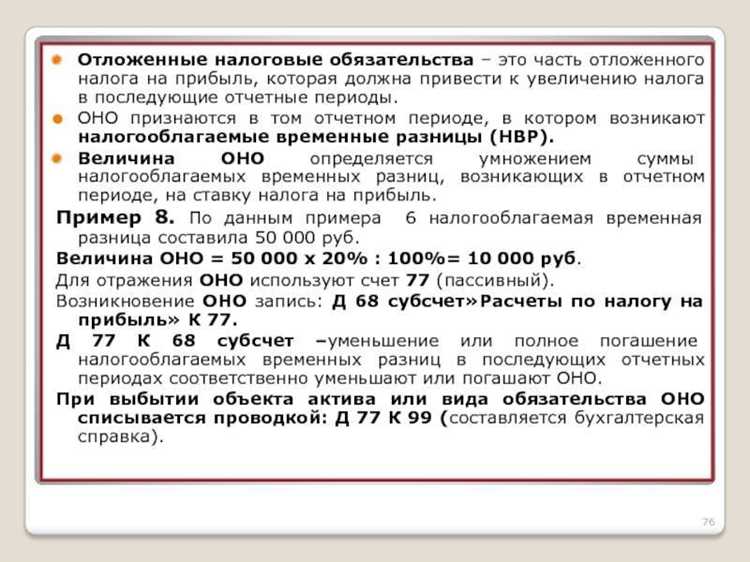 Порядок отражения отложенных налоговых обязательств в бухгалтерской отчетности